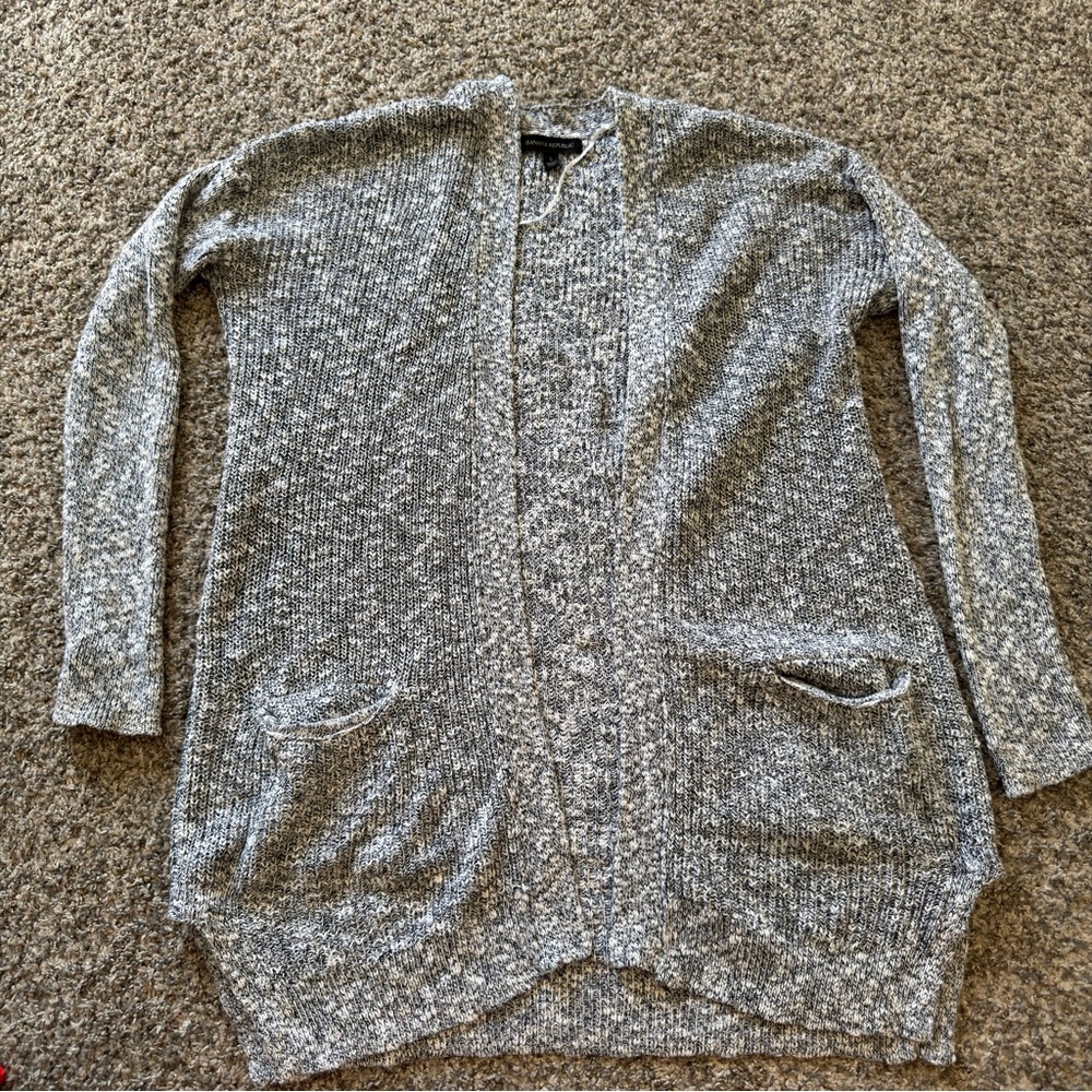 Banana Republic Women’s Marled Heather Gray Open Cardigan size Small